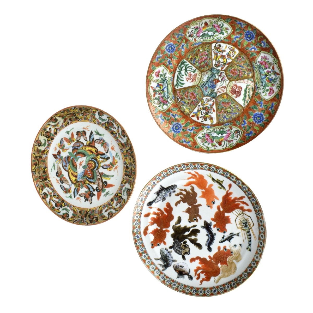 Three Chinese Export Porcelain Plates