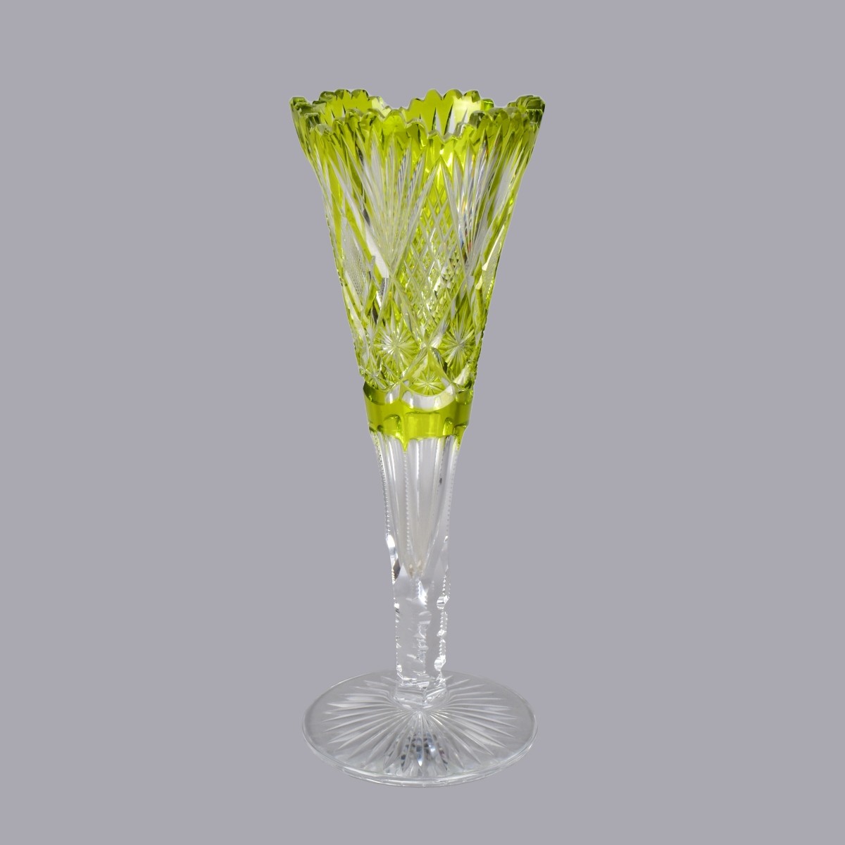 Large Moser Glass Footed Vase