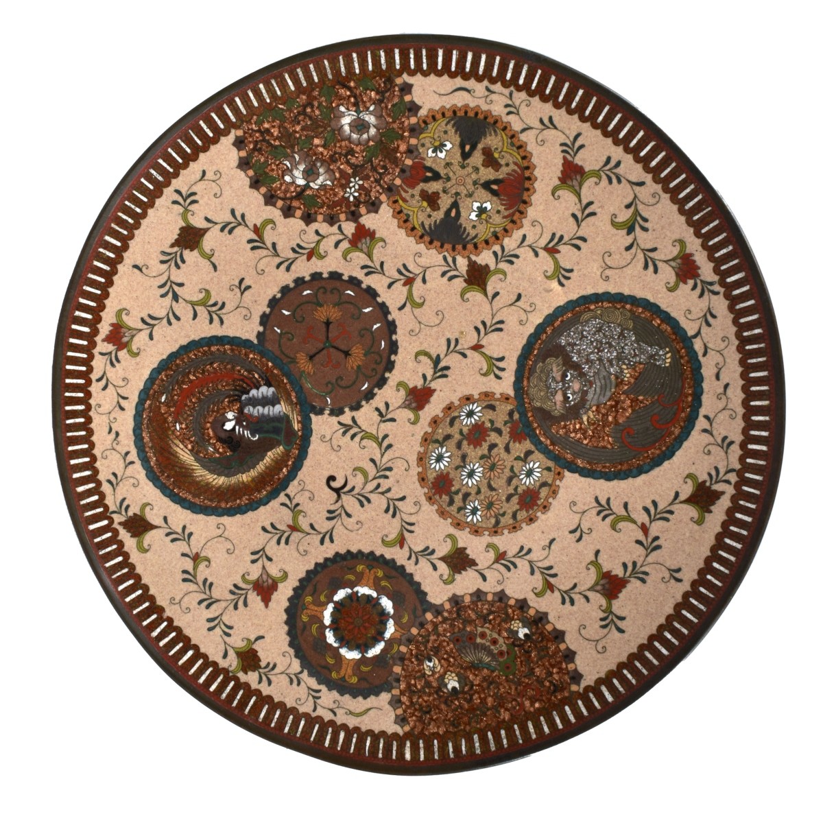 Antique Japanese Cloisonne Plate