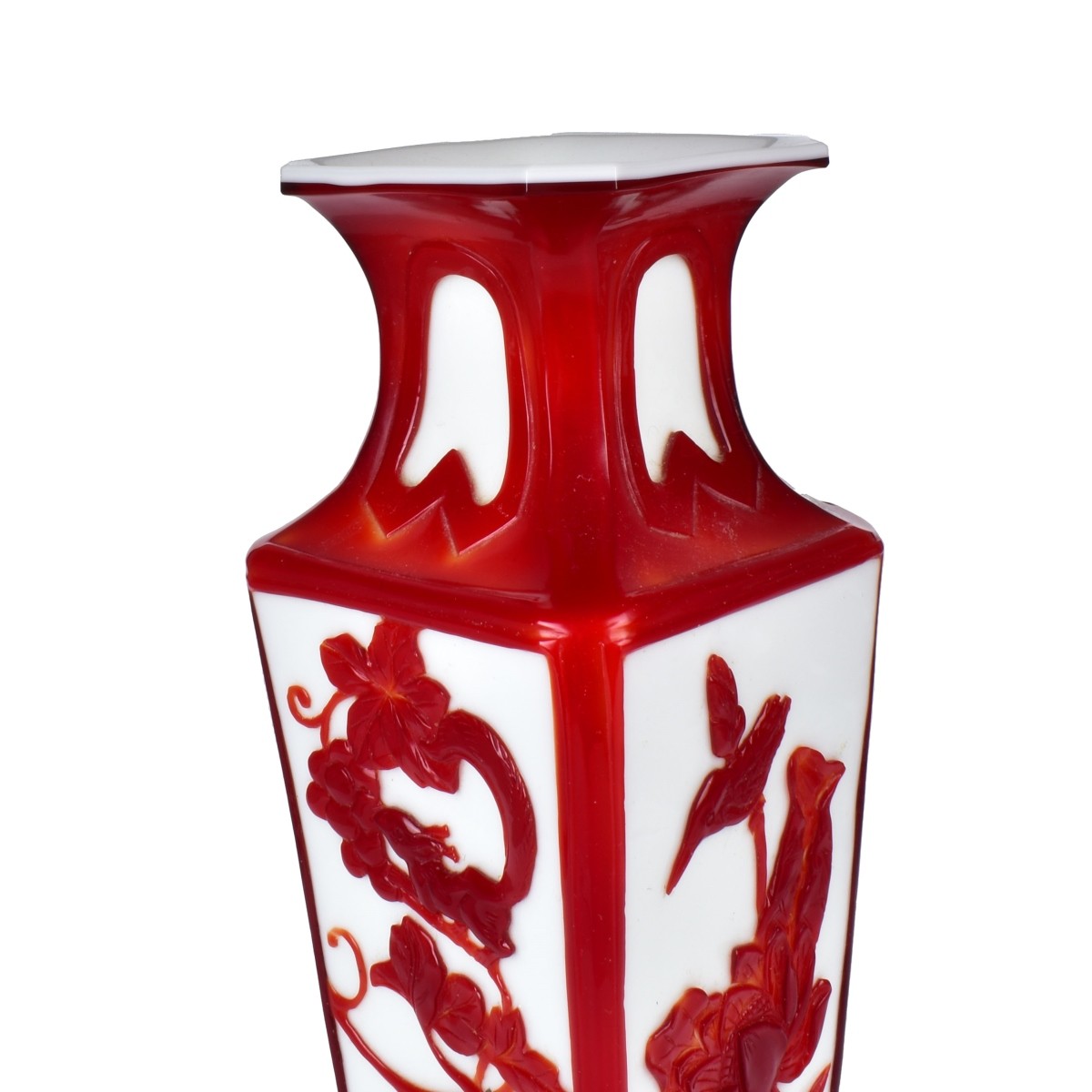 Pair of Chinese Peking Glass Vases