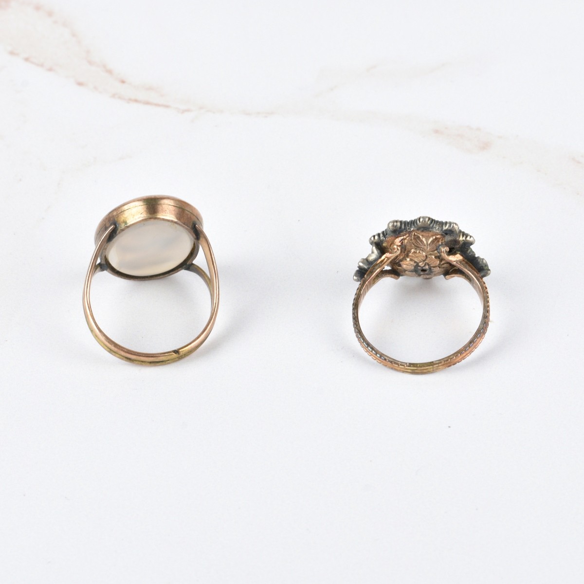 Two Antique 10K Rings
