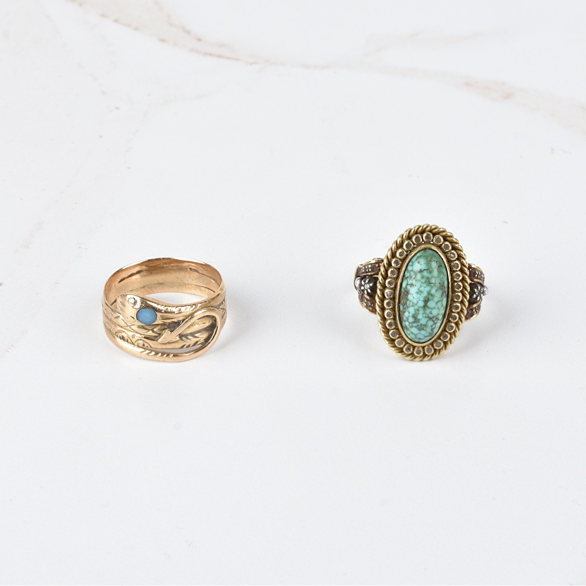 Turquoise and 14K Rings