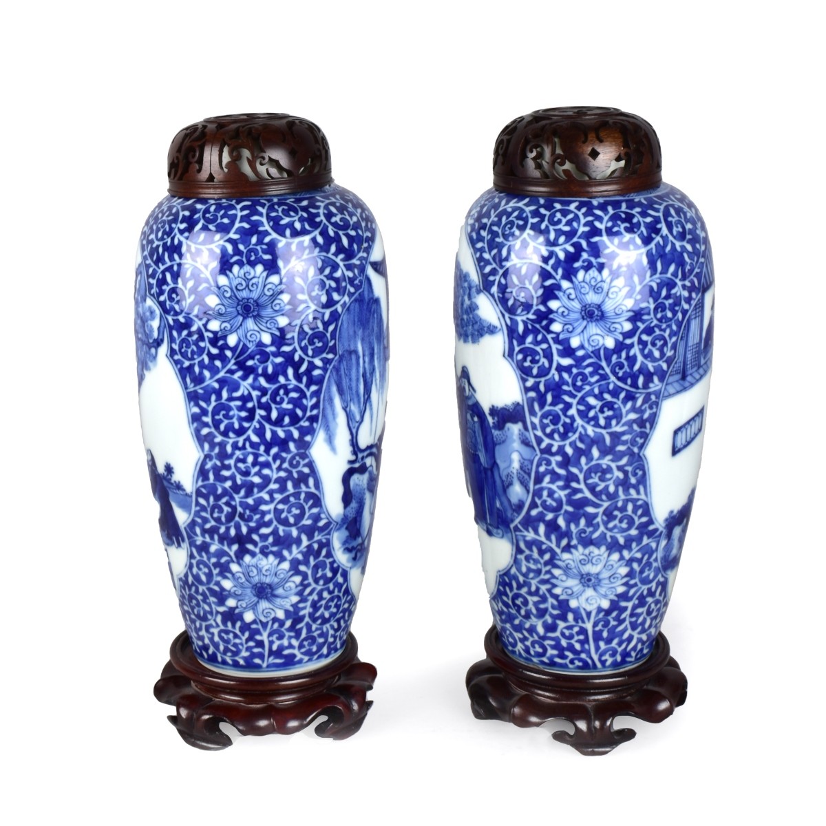 Pair of Chinese Covered Vases