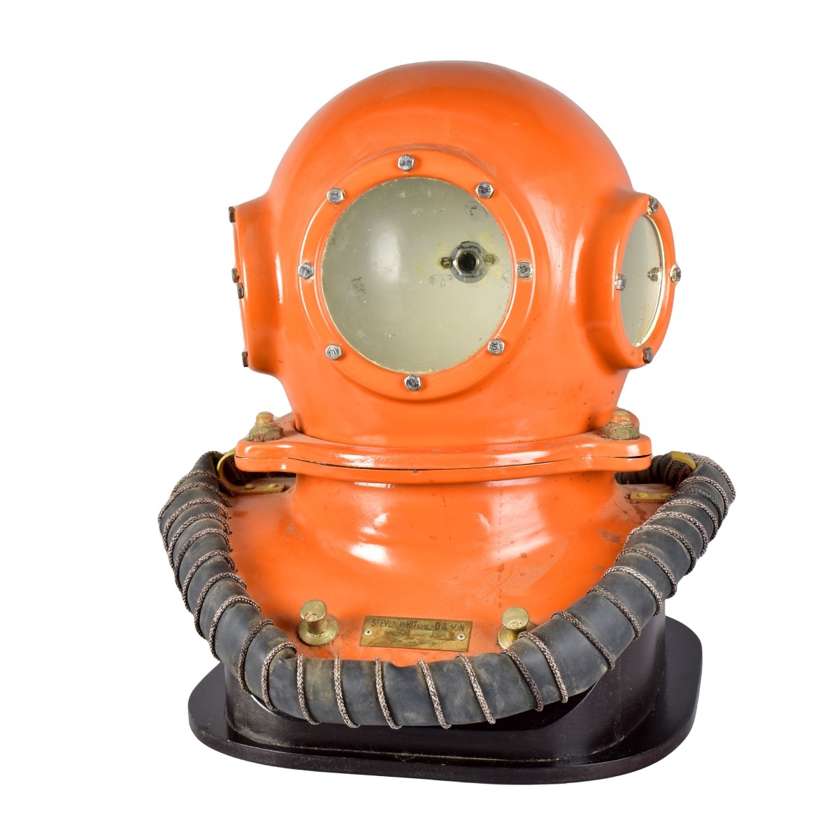 Vintage Orange Diving Helmet