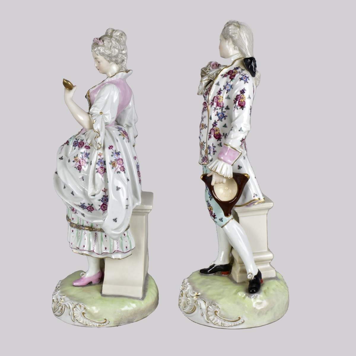 Vintage Dresden style Porcelain Lamps