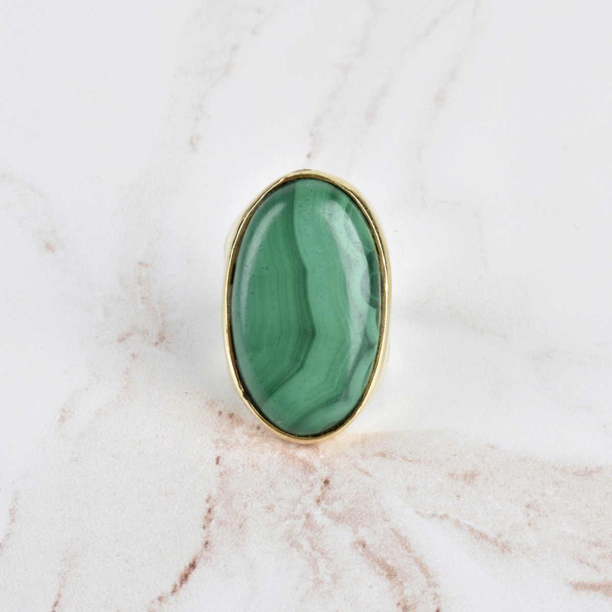 Malachite and 14K Ring