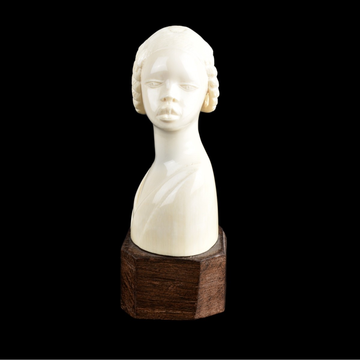 Antique African Carved Bust of a Woman