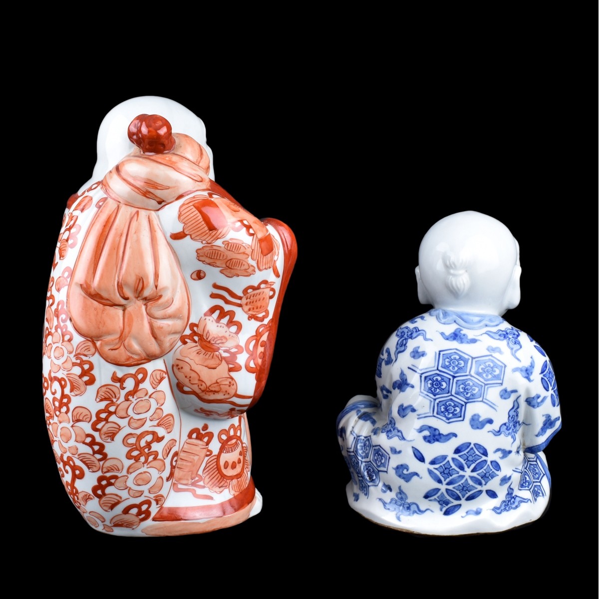 Three Chinese Blue and White Porcelain Figurines