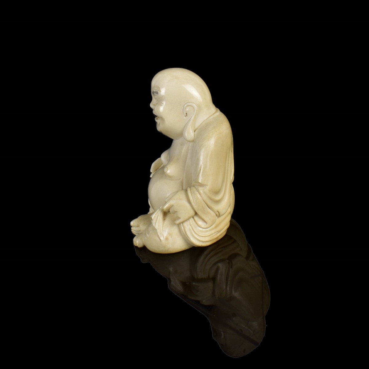 Antique Chinese Happy Buddha Figurine