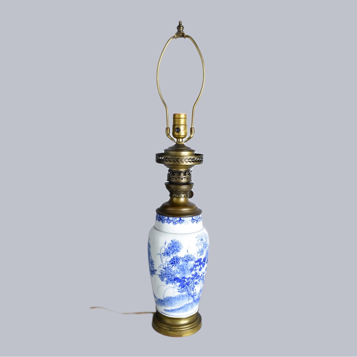 Blue and White Chinese Vase Mounted as a Lamp