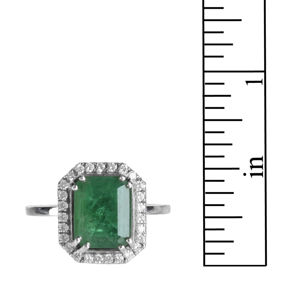 Emerald, Diamond and 18K Ring