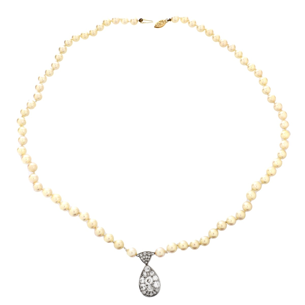 Pearl, Diamond and 14K Necklace