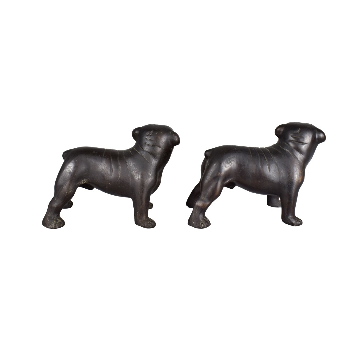 Two Bronze Bulldog Sculptures
