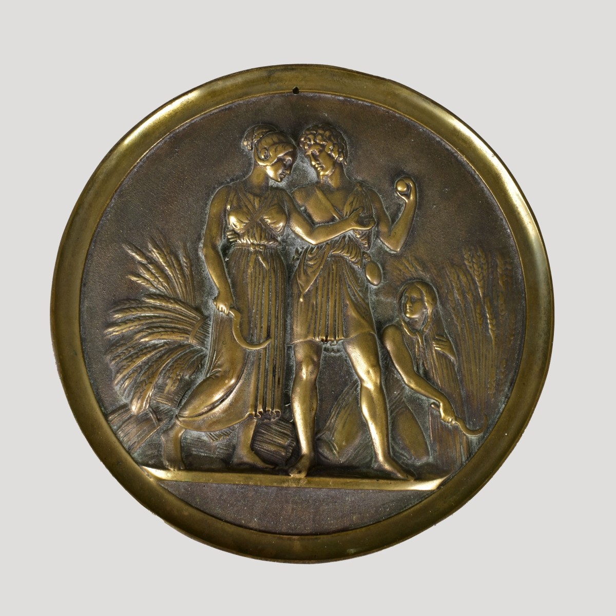 Classic Greek Relief Bronze Plaque