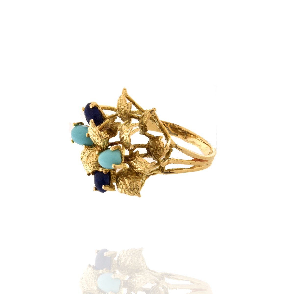 Turquoise, Lapis and 14K Ring