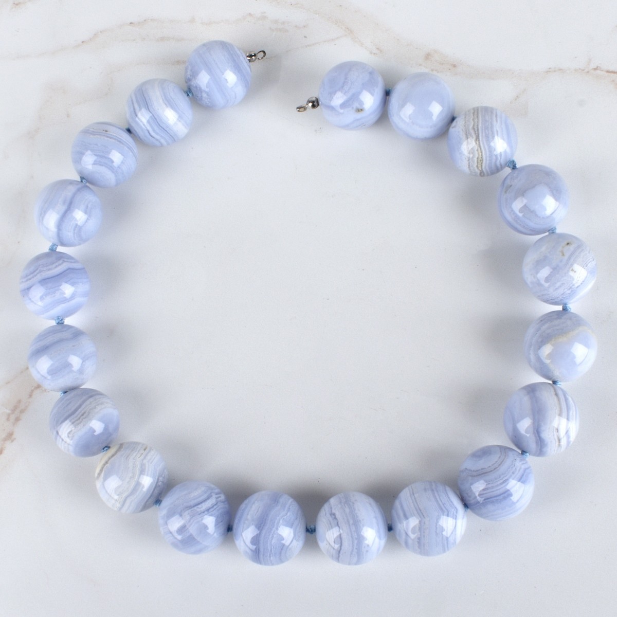 Blue Banded Chalcedony Necklace