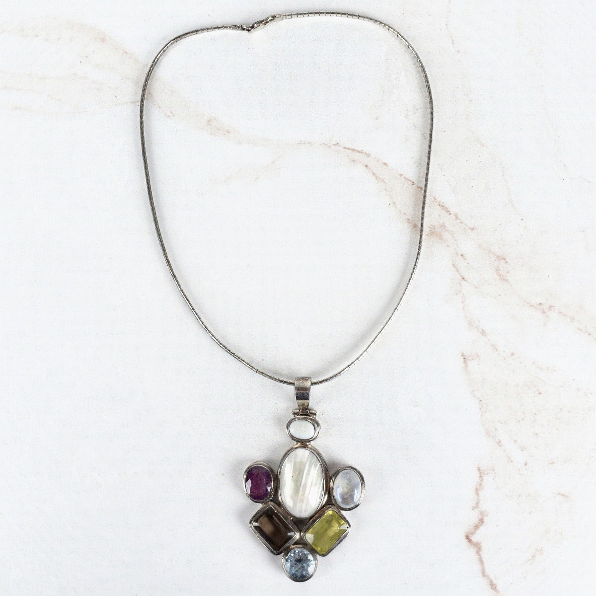 Gemstone and Sterling Necklace