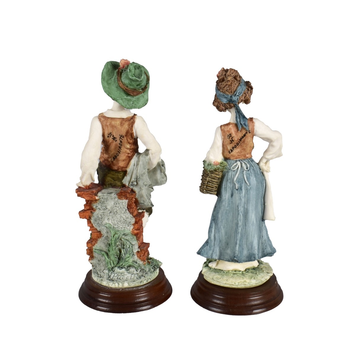 Pair of Capodimonte Porcelain Figurines