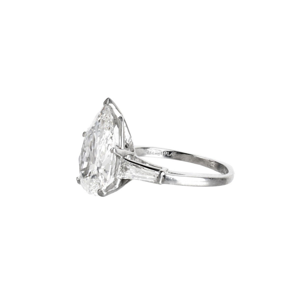 GIA 5.93ct Diamond and Platinum Ring