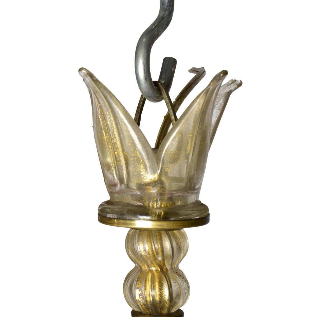 Murano Art Glass Gold to Clear Chandelier