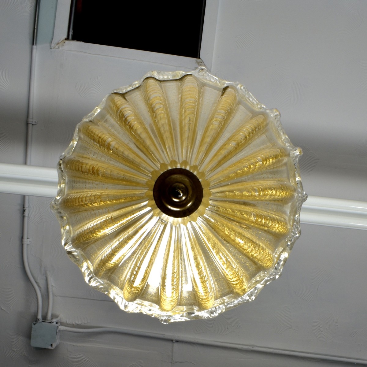 Murano Art Glass Gold to Clear Chandelier