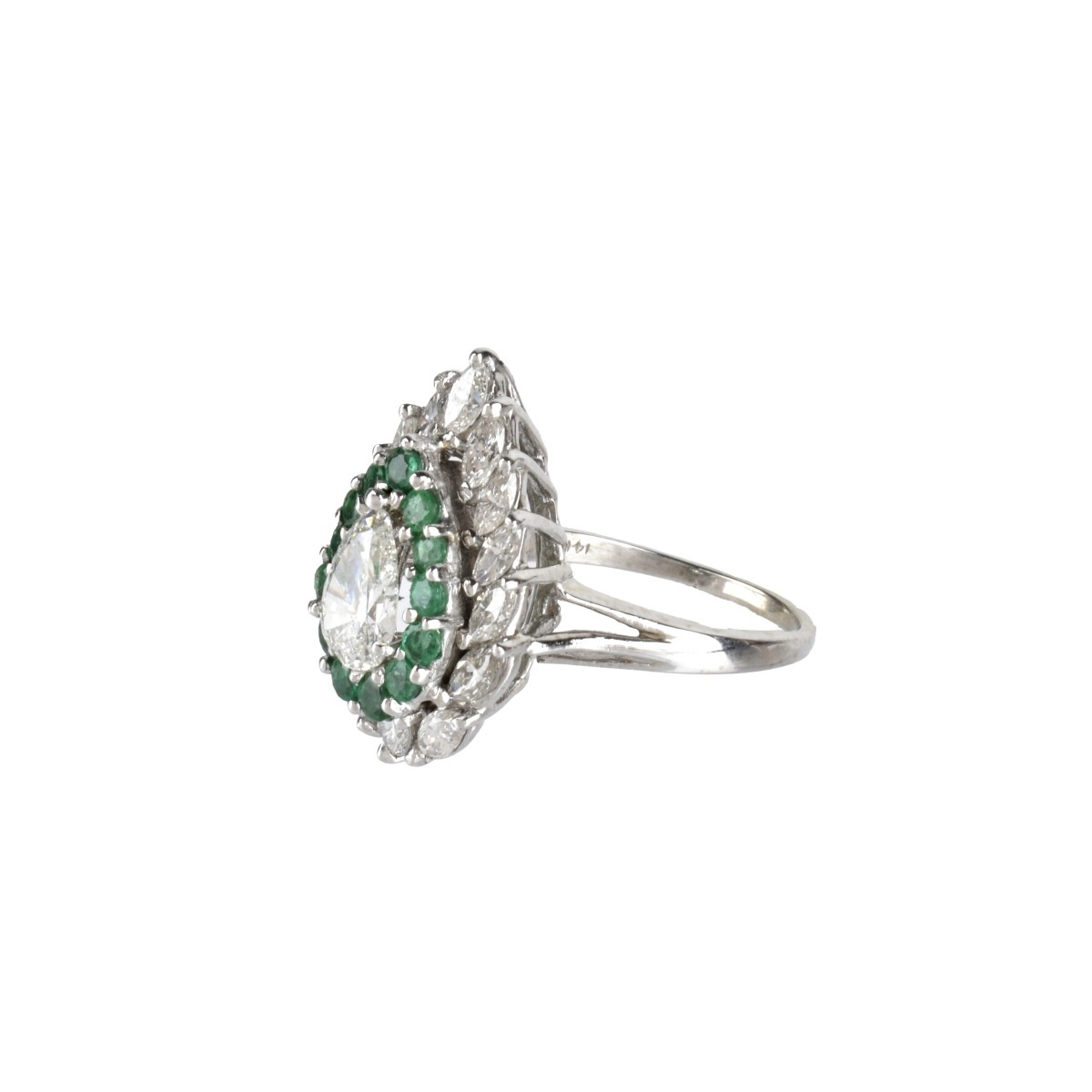 Diamond, Emerald and 14K Ring