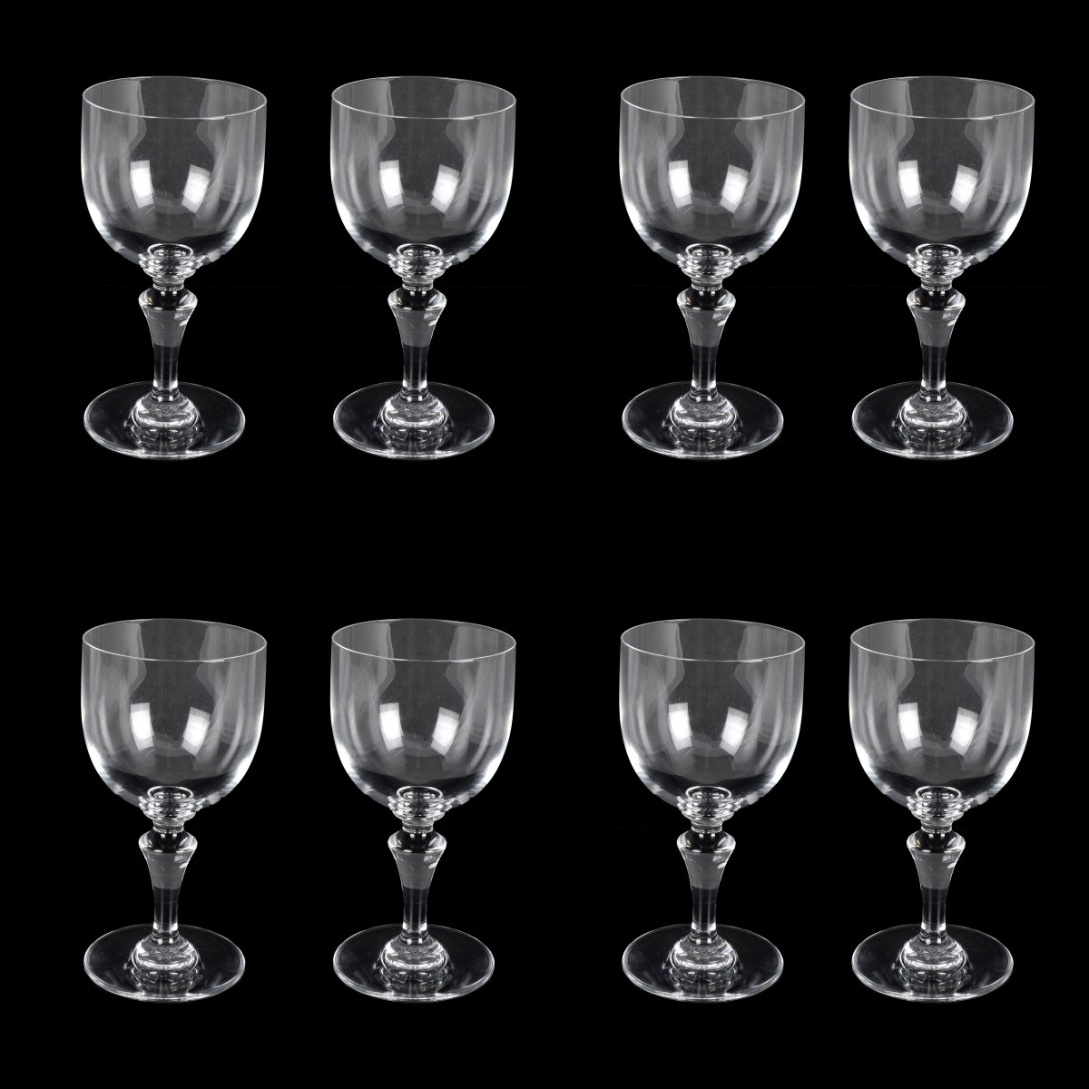 Eight Baccarat Normandie Water Goblets