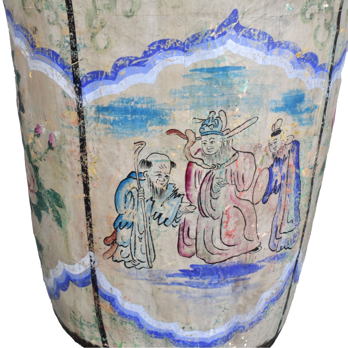 Large Chinese Paper Mache Basket