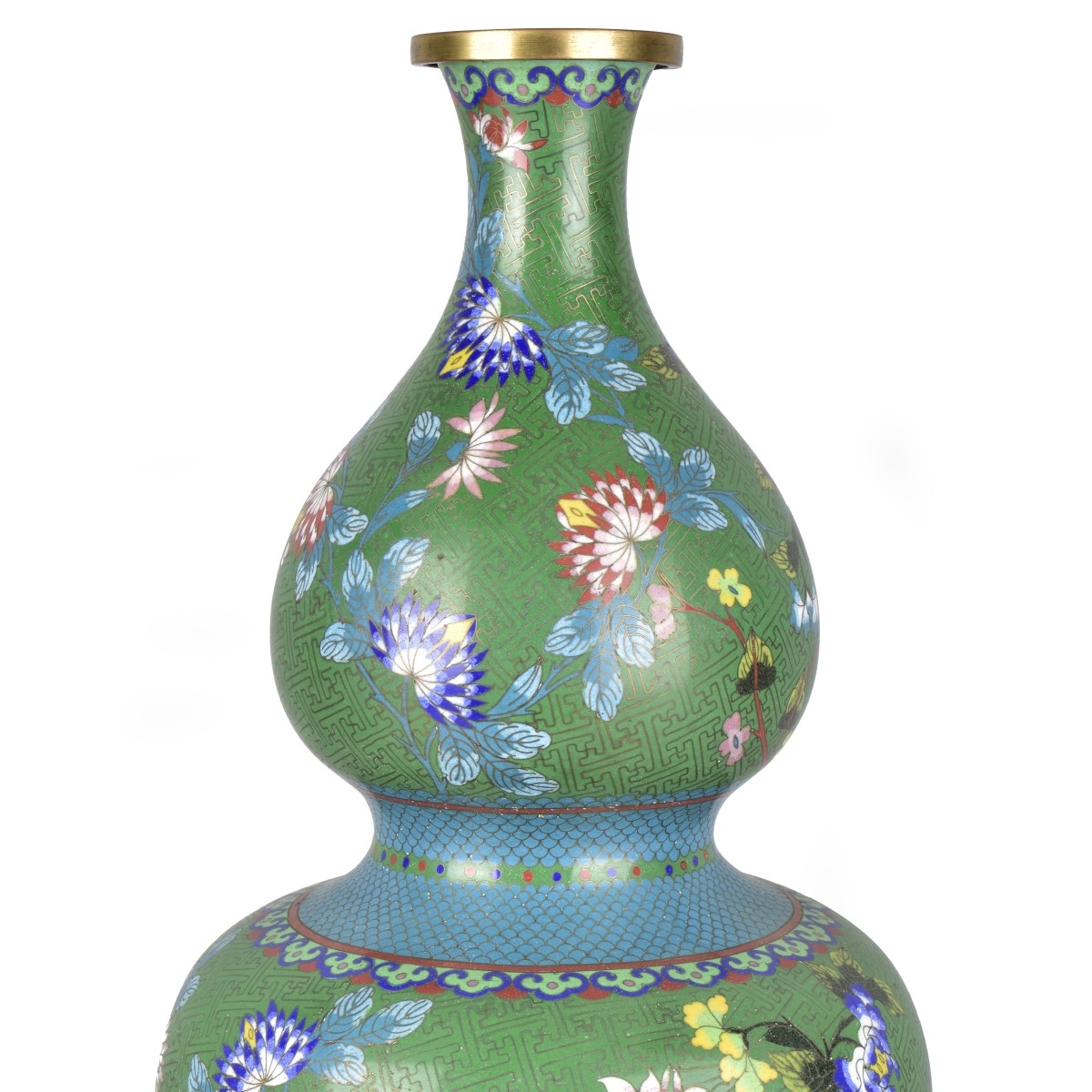Chinese Cloisonne Enamel Double Gourd Vase