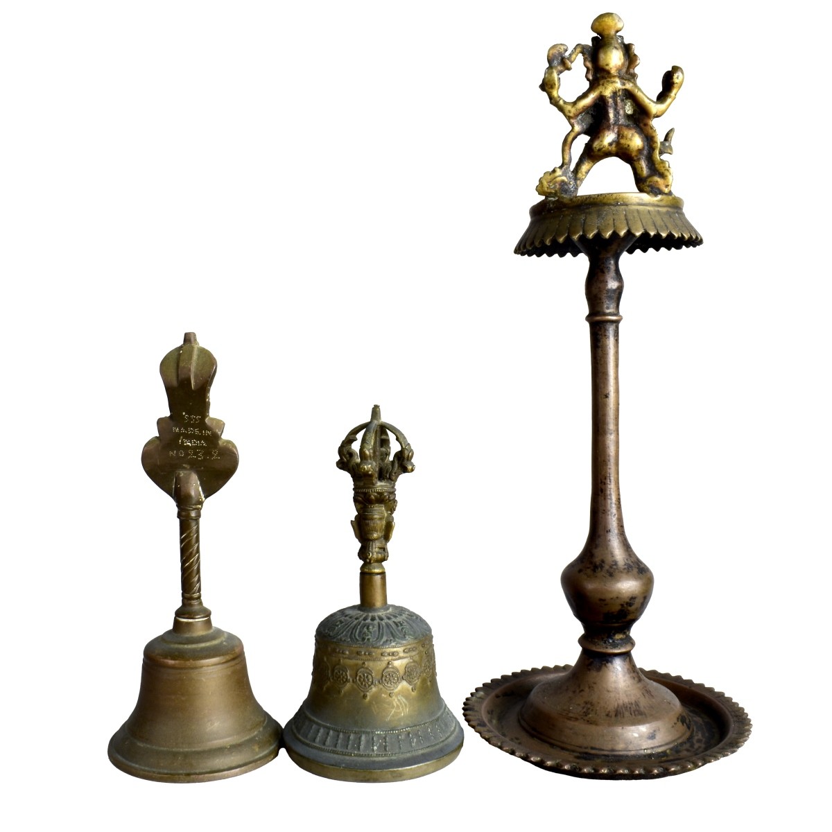 Six Indian Brass Items