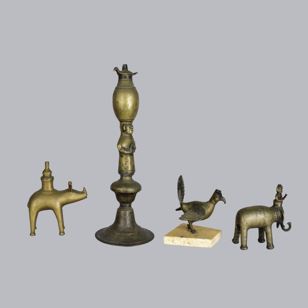 Four Brass Incense Burners