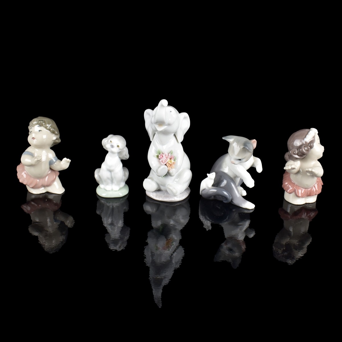 Five Assorted Lladro Porcelain Figurines