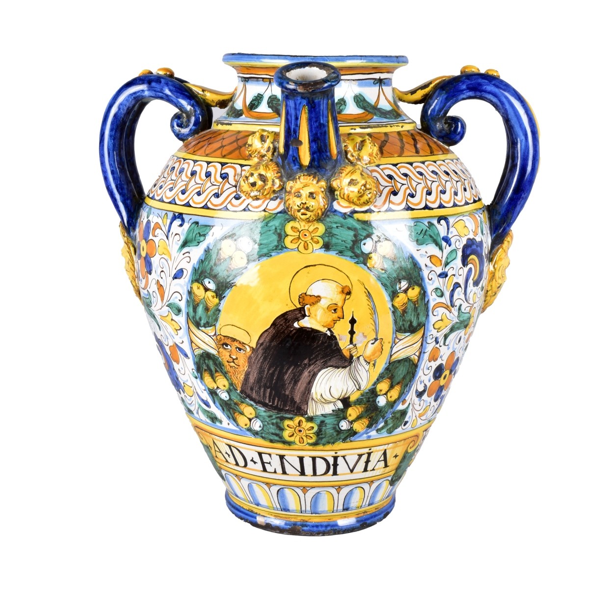Antique Italian Majolica Pottery Jar
