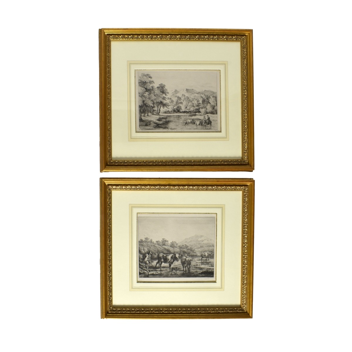 Two Antique Framed Etchings