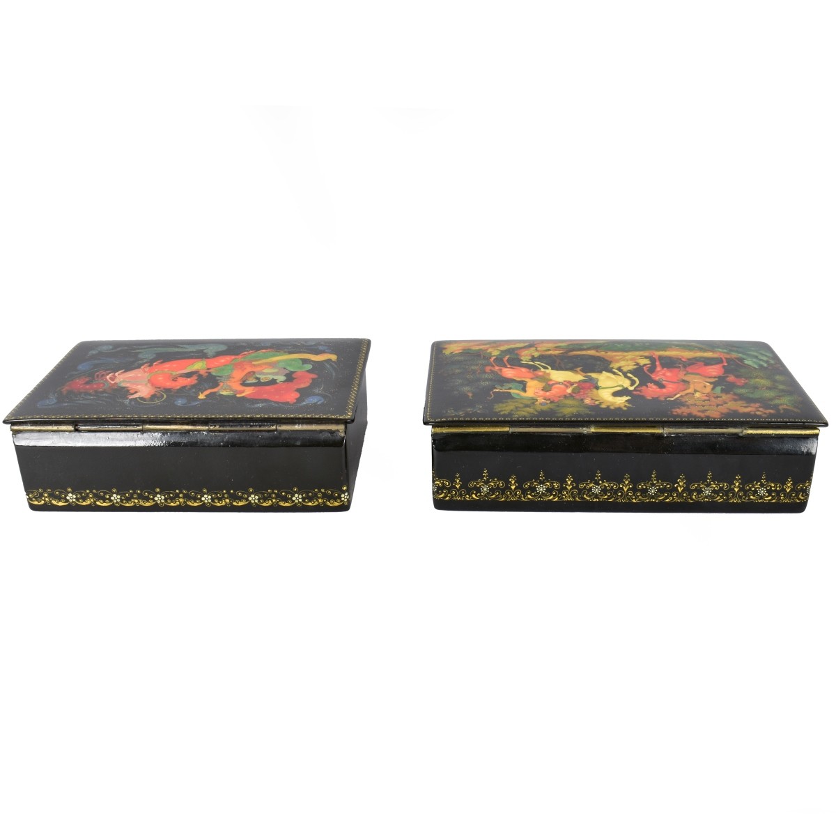 Two Vintage Russian Lacquer Boxes