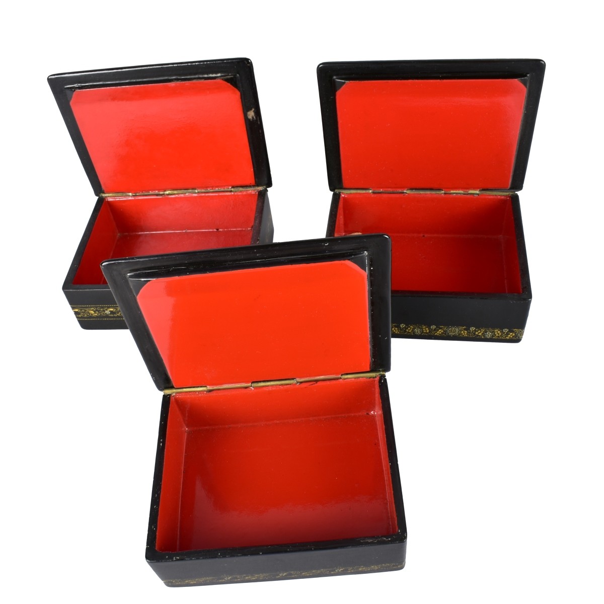 Three Vintage Russian Lacquer Boxes