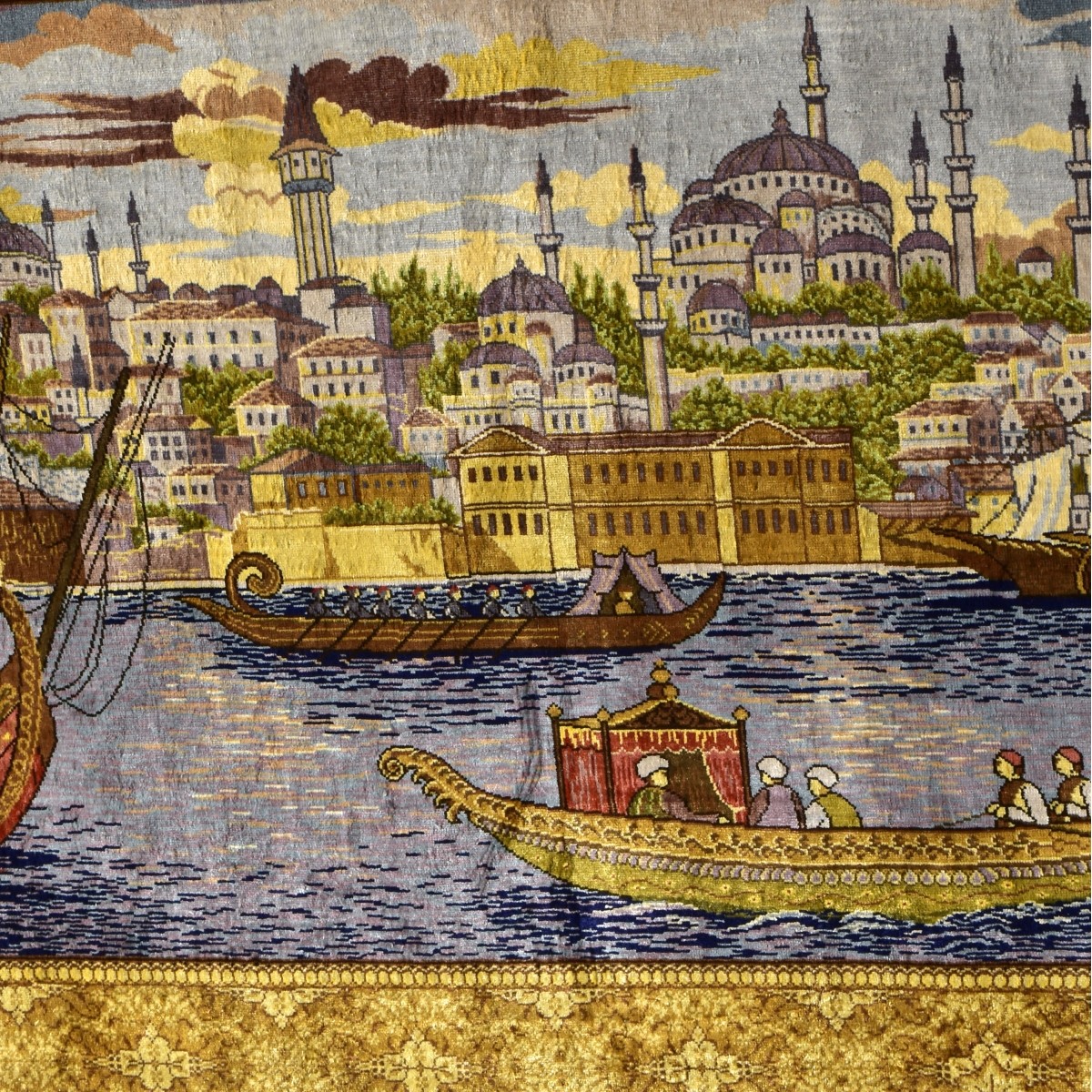 Turkish Hereke Silk Rug Framed