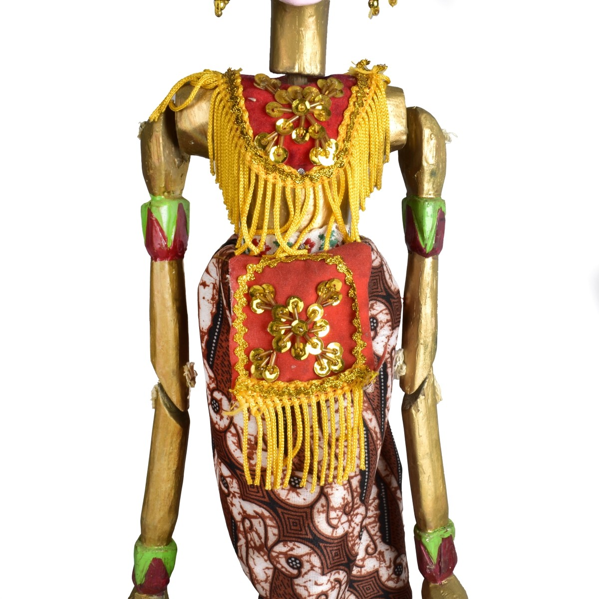 Pair Indonesian Wooden Rod Puppets