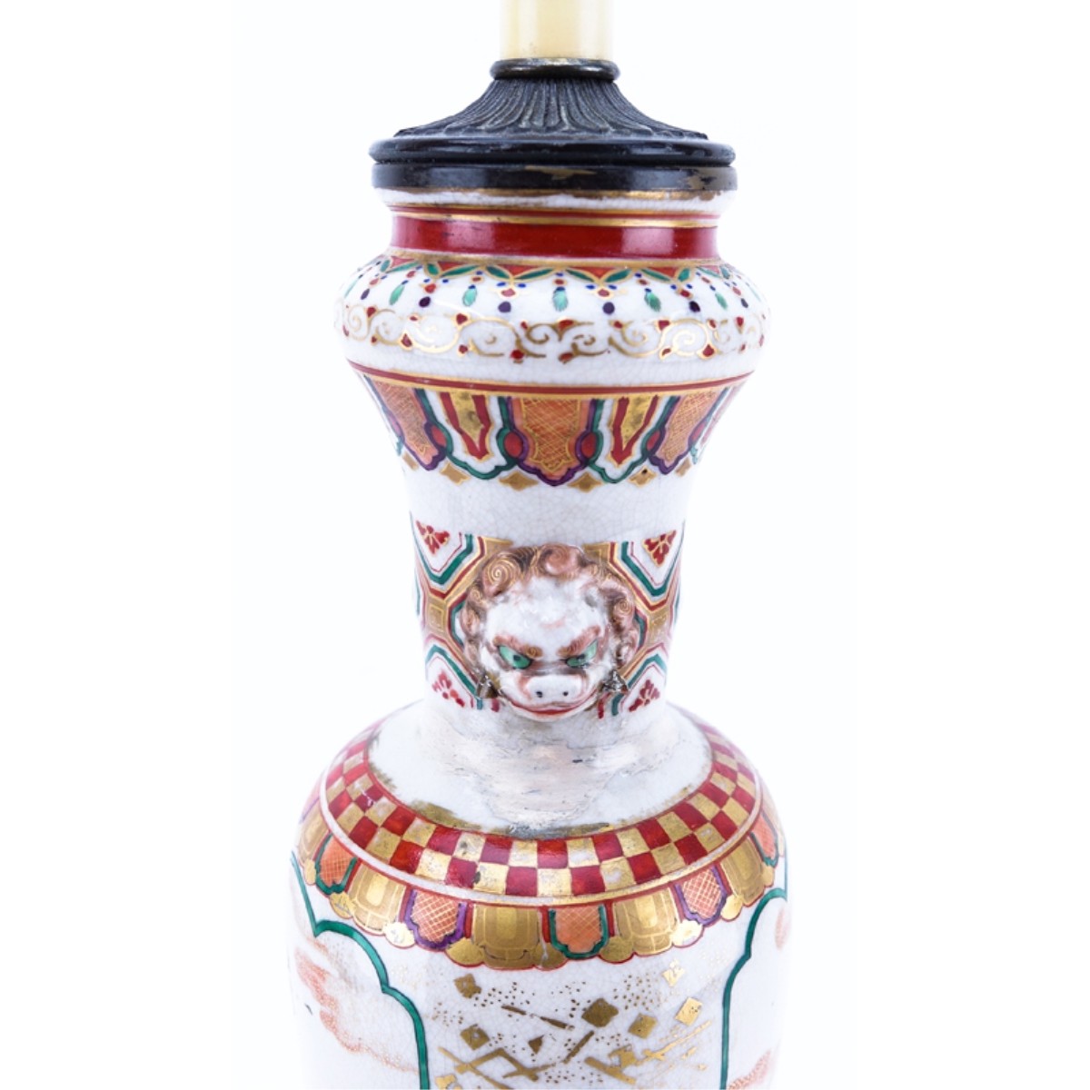 Antique Satsuma Porcelain Lamp