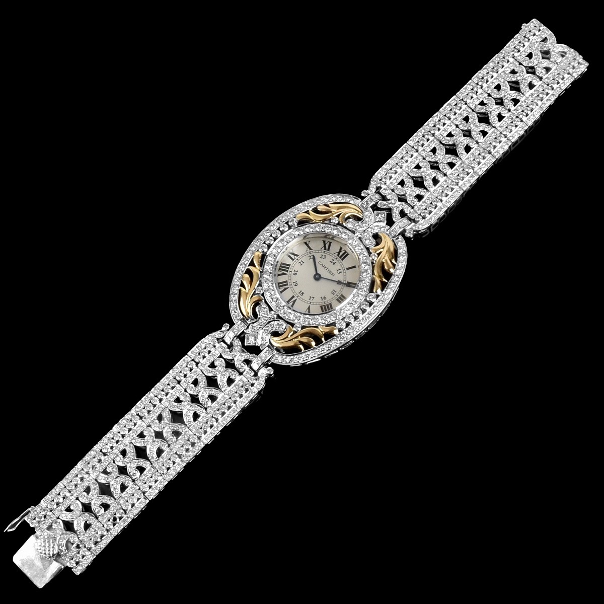 Diamond Bracelet with Cartier Watch
