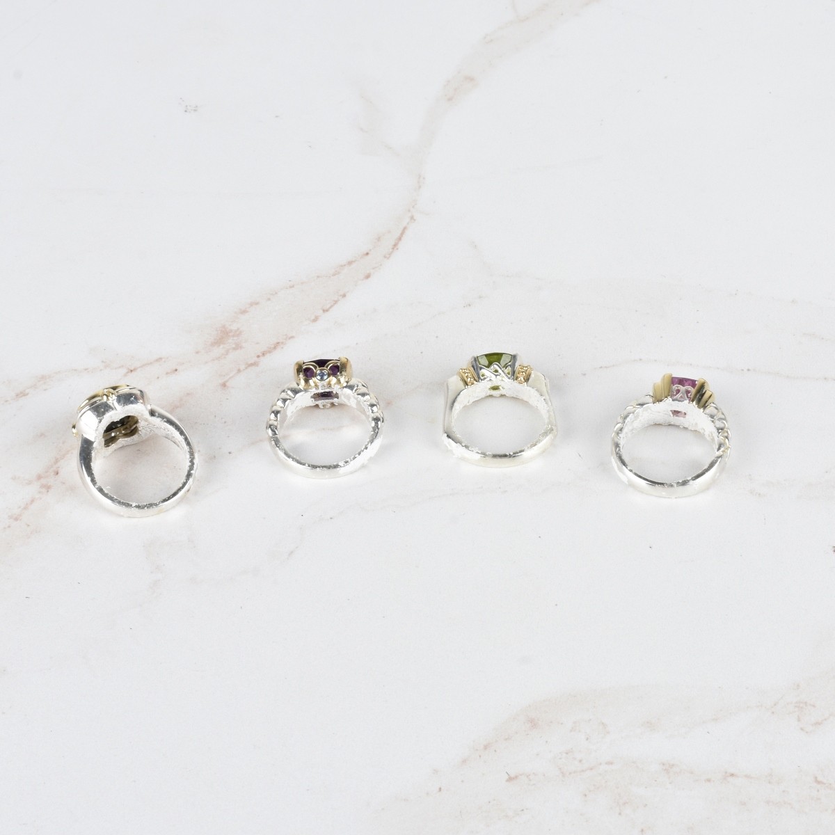 Gemstone, 18K and Silver Rings