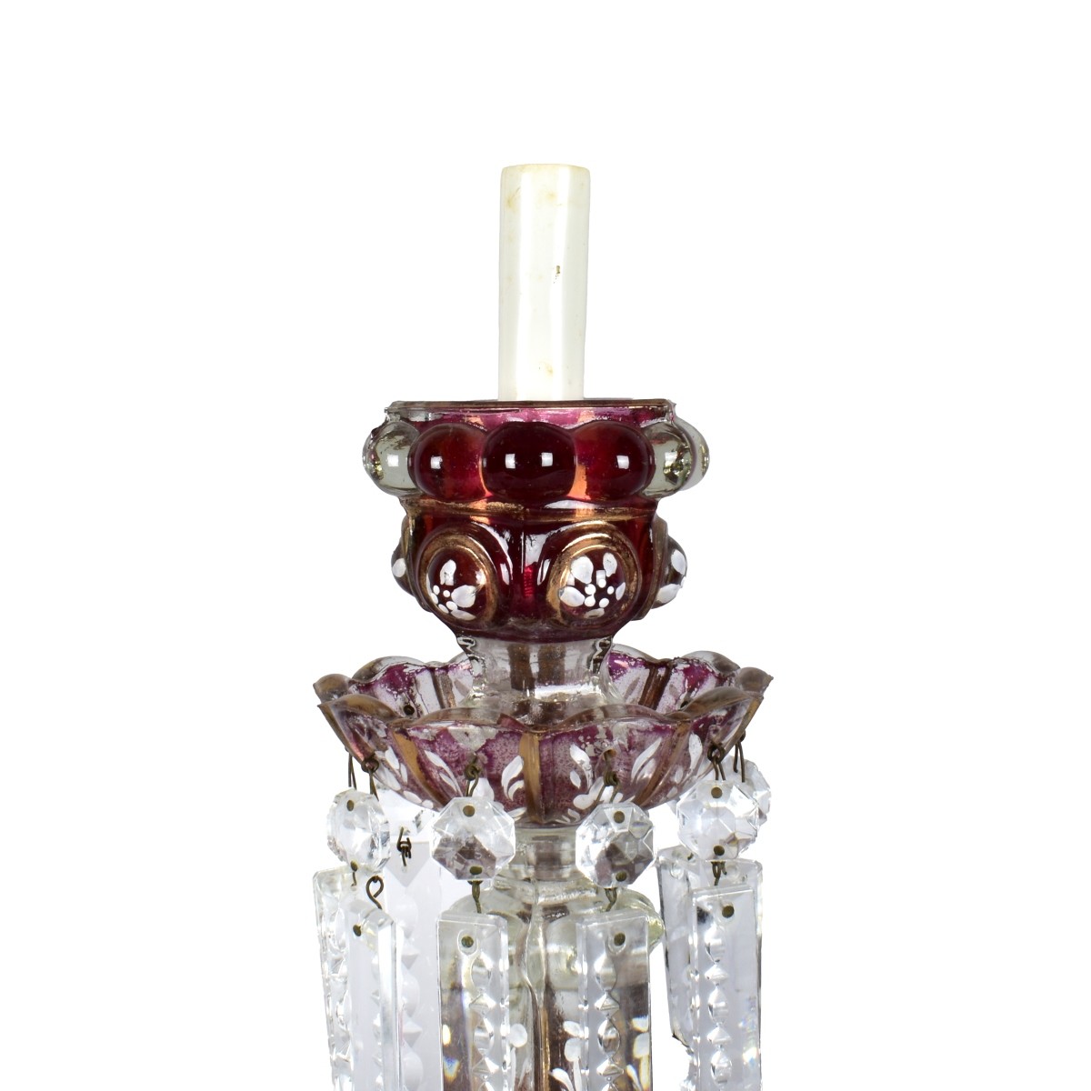 Ruby Bohemian Luster Lamp