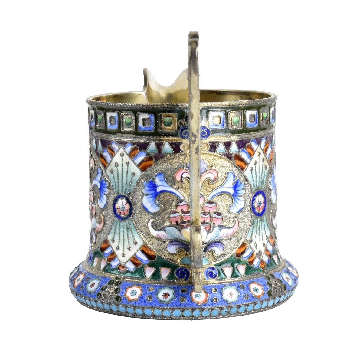 Russian Enamel Silver Gilt Creamer