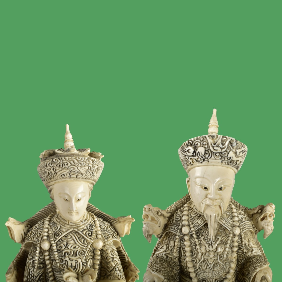 Pair of Chinese Carved Figurines