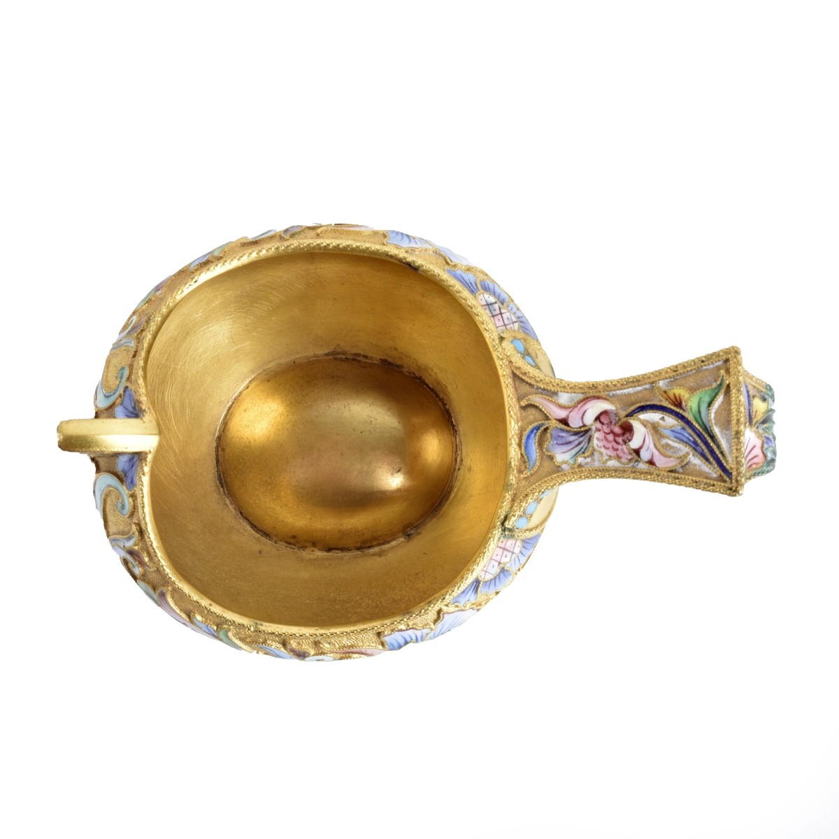 Russian Enamel Silver Gilt Kovsh