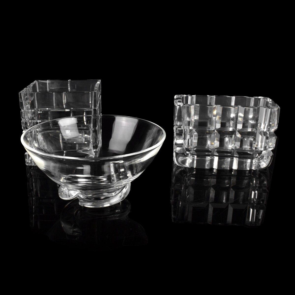 Three Vintage Crystal Tableware