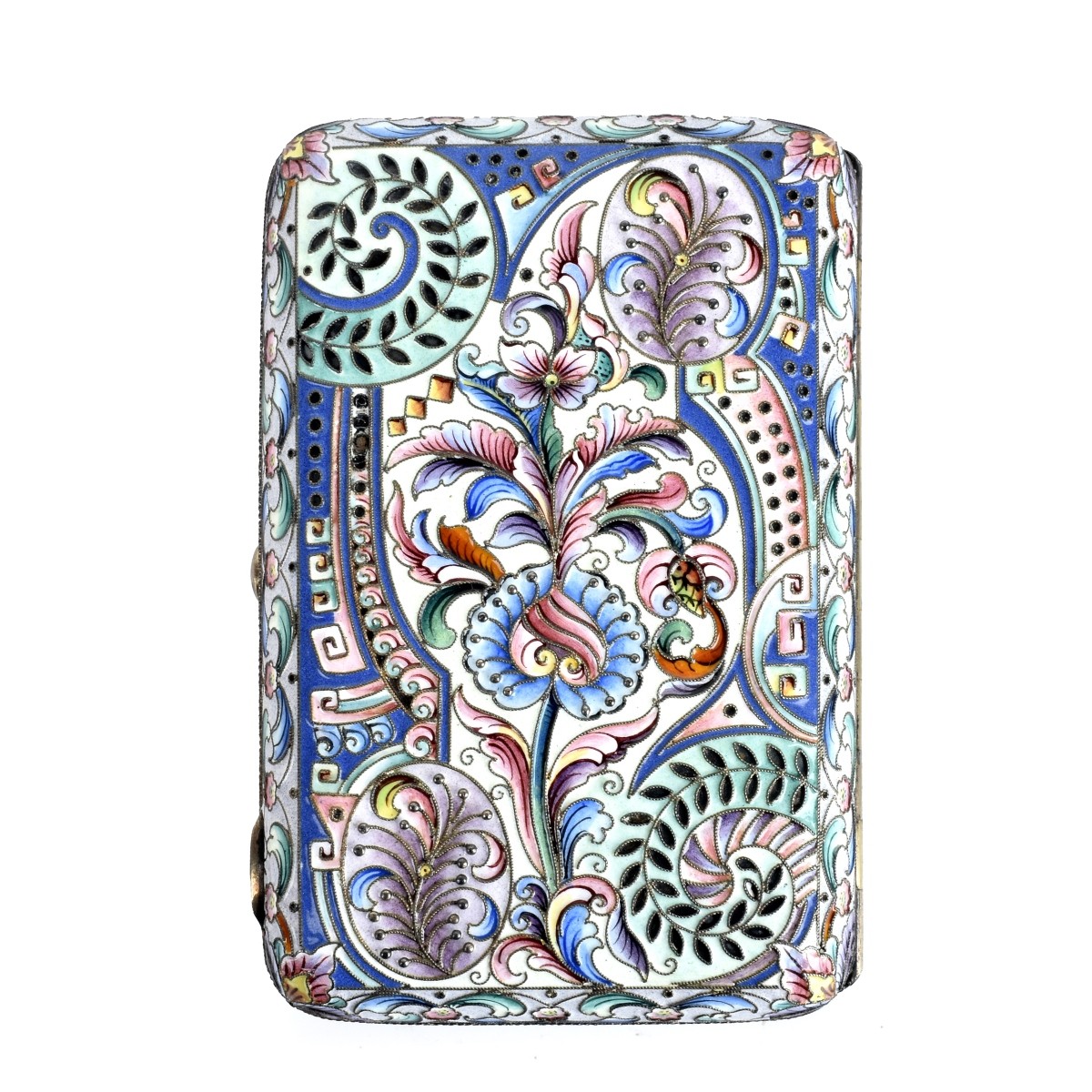 Russian Enamel Silver Cigarette Case