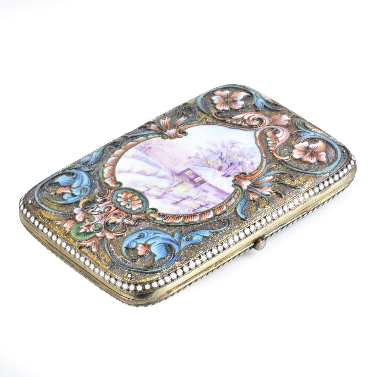 Russian Enamel Silver Gilt Case