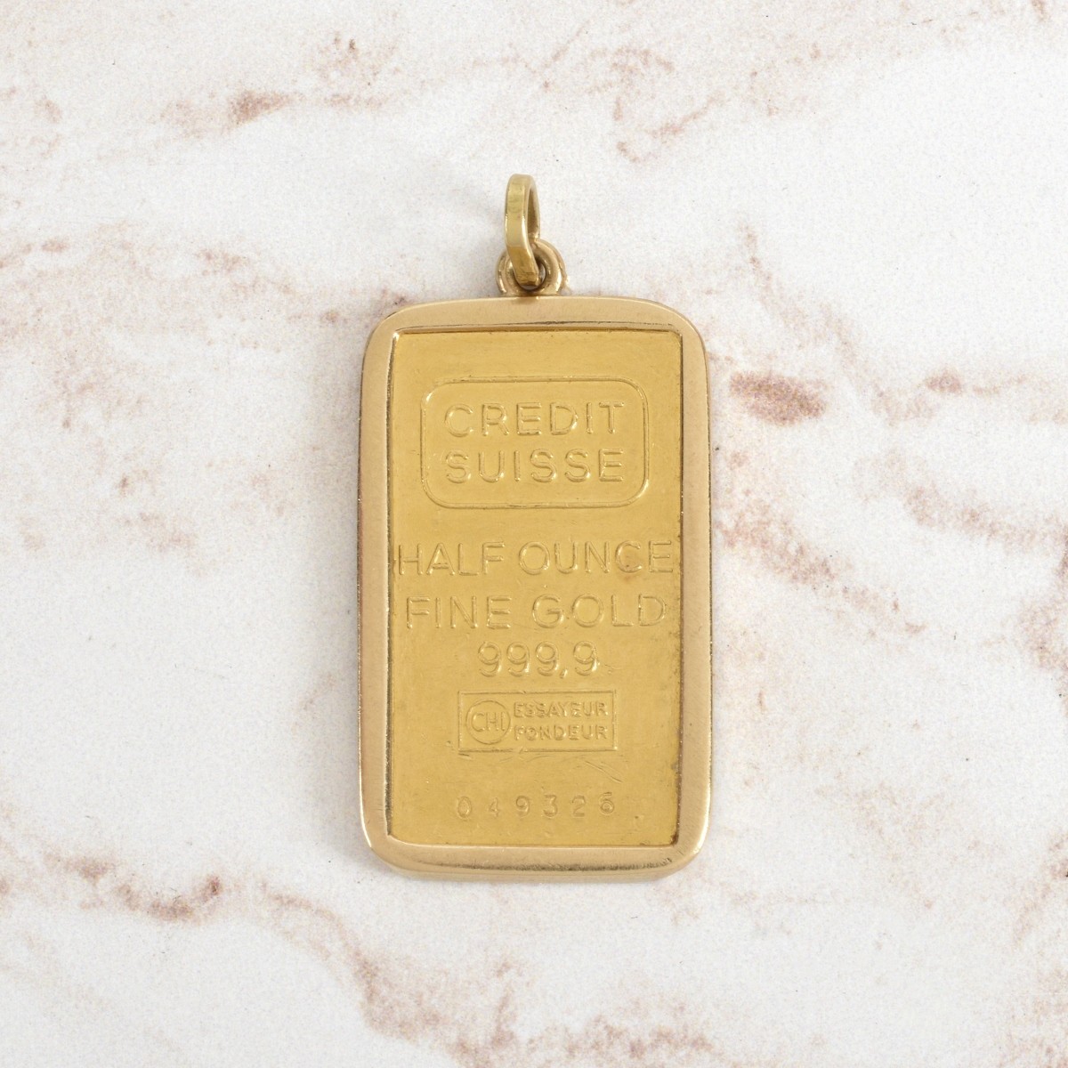 Credit Suisse 1/2oz Gold Ingot / Pendant