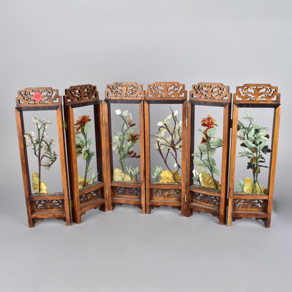 Vintage Chinese 6-Panel Table Screen